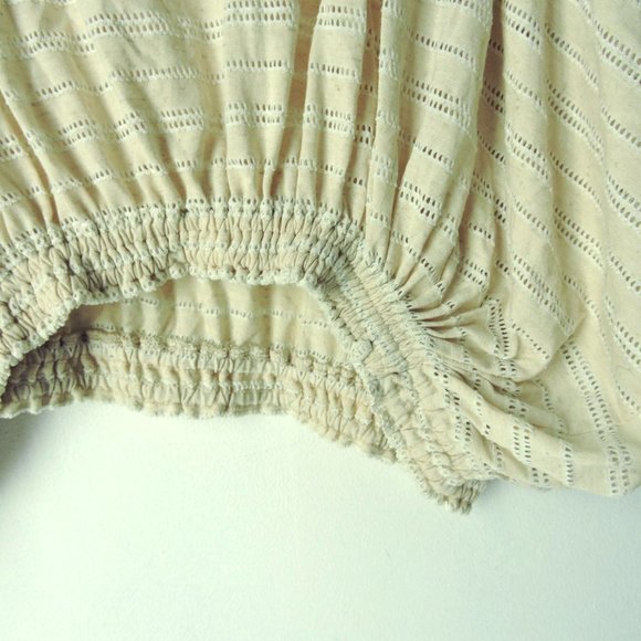 Free People Azalea Eyelet Stripe Dolman Top oversize relax loose fit Ivory Sz M - Picture 7 of 12